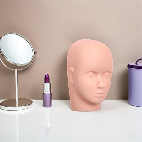 2pcs Lash Extension Mannequin Head Silicone Eyelash Practice Model for Estheticians and Training Salon Spa Equipment