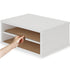 Ballucci File Organizer, 2-Tier Document Paper Sorter, Stackable Wood Desk Organizer with Storage Shelves