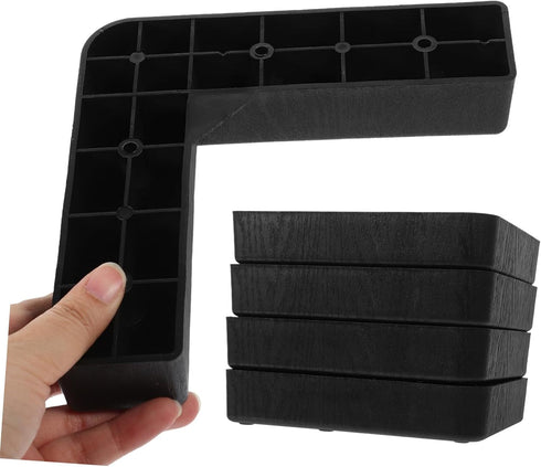4pcs NOLITOY Shaped Plastic Furniture Legs Sofa Bed Risers Height Stable Support Feet for Cabinet Dresser Tv Stand