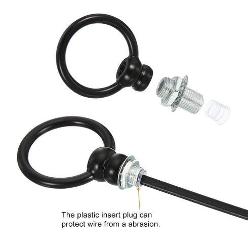 PATIKIL 15kg 37mm M10 1 Set Load ID Lamp Female Loop Holder, Lifting Eye Nut Hook Ring Shape Structural Support