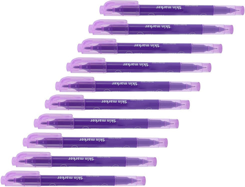 10 Set Dioche Skin Marker Pen Double Headed Ultra Fine Tip Quick Drying Ink Eraseable Brow Mapping Pen with Ruler