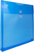 JAM PAPER Plastic Envelopes with Button & String Tie Closure - Large Square - 13 x 13 - Blue - 12/Pack