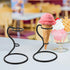 2pcs ARTIBETTER Metal Ice Cream Cone Holder Stand, Single Iron Egg Cone Display Rack, for Dessert Presentation