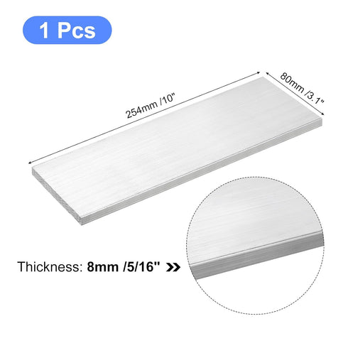uxcell Square Aluminum Flat Bar, 5/16" Thick 3.1" Width 10" Length, 6061 Aluminum Flat Plate for Industrial Building