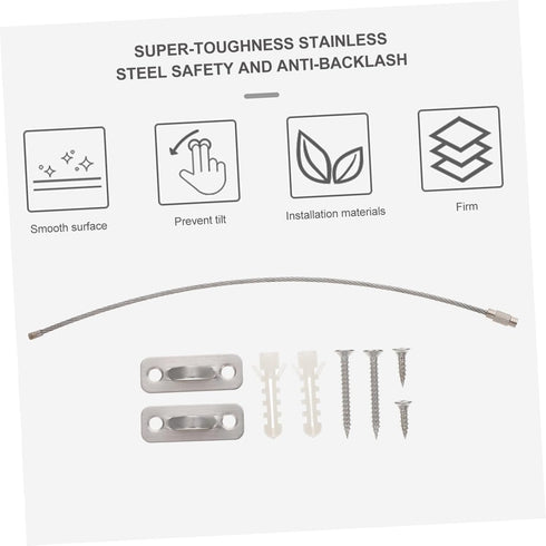 2 Sets DECHOUS Child Safety Furniture Straps Stainless Steel Falling Prevention Anchors for Kids Adjustable Anti-Tip