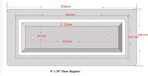 Zion 4" x 10" Flush Mount Floor Registers in Gold