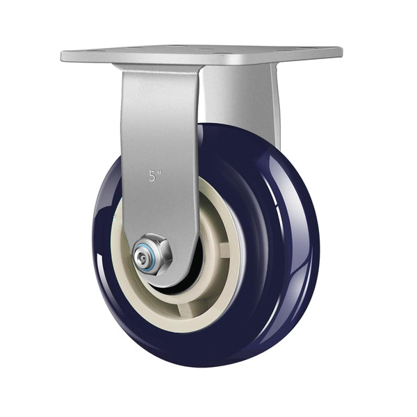 5"x 2" Heavy Duty Industrial Casters, Polyurethane on Polyolefin Casters, Loading Capacity up to 800 LB