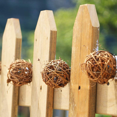 ACRAFT Handmade Dark Brown Rattan Ball String Lights Plug in Fairy Lights for Indoor Outdoor Patio Garden Balcony