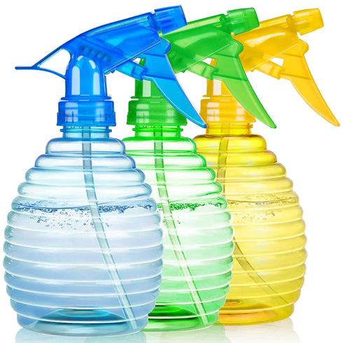 Spray Bottles - 3 Pack, 16 oz Mist/Stream, Bright Colors, Sturdy, Leak Proof for Cleaning, Plants, Hair
