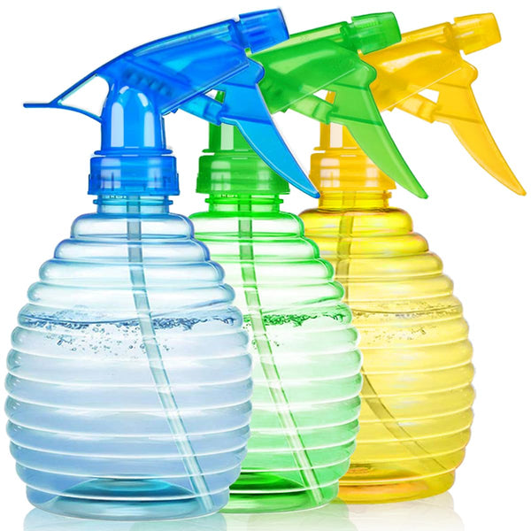 Spray Bottles - 3 Pack, 16 oz Mist/Stream, Bright Colors, Sturdy, Leak Proof for Cleaning, Plants, Hair