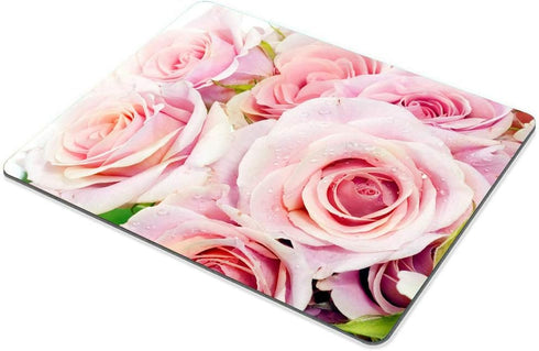 Smooffly Gaming Mouse Pad Custom, Beautiful Pink Roses Bouquet, Pale Rose Petals Flower Design