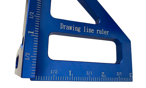 45/90 Degree Aluminum Alloy Woodworking Square Protractor, Miter Triangle Ruler Layout Measuring Tool