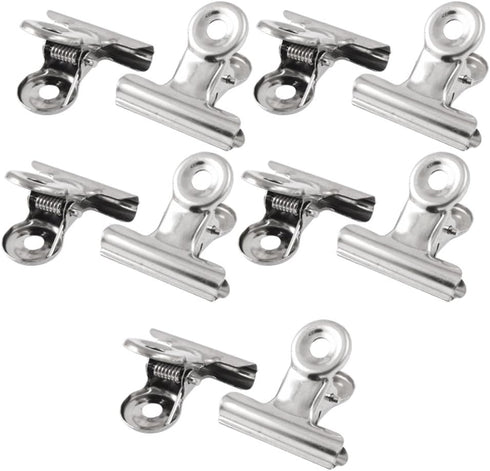 uxcell Small Bulldog Clips, Silver Metal Hinge Clips for Crafts Photos Pictures, Mini Binder Clips Paper File Clamps for Office Home, 1.2 Inch, 10 Pack by uxcell