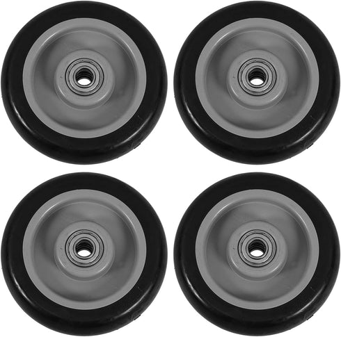 4Pcs 4.72 Inch Amosfun Shopping Cart Wheels Replacement with Bearings and Gaskets Rolling Cart Wheels for Grocery
