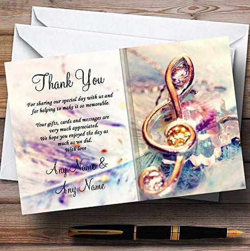 The Card Zoo Music Treble Clef Personalized Wedding Thank You Cards