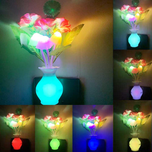 UTLK 4 7 (4 Pieces LED Night Light Plug in with Dusk to Dawn Sensor Color Change,Wall Lamps Plug in NightLight for Kids