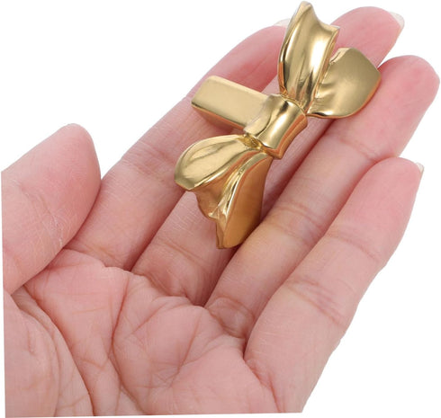 Gatuida Brass Decorative Bow Knobs for Cabinets Adorable Hardware Handles for Wardrobes Shoe Cabinets Bedside Tables