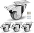 2 Inch Caster Wheels Set of 4 Heavy Duty - CLOATFET Locking Swivel Casters with Brake, Non Marking Grey TPR