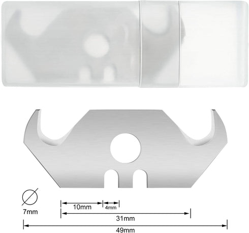 Utility Hook Blades Steel Razor Blades for Roofing & Carpet, 90 Pieces with Plastic Box