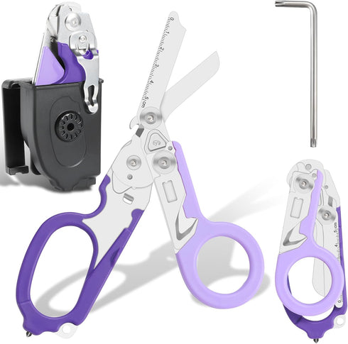 Heyear Trauma Shears, 6 In 1 Emergency Shears, Stainless Steel Foldable Trauma Scissors