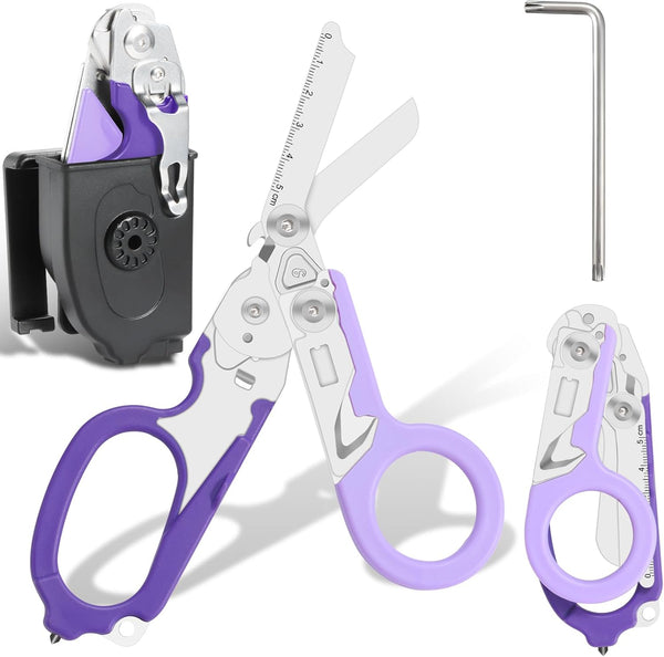 Heyear Trauma Shears, 6 In 1 Emergency Shears, Stainless Steel Foldable Trauma Scissors