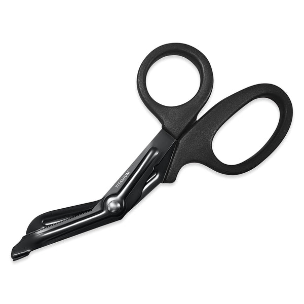Ever Ready First Aid Titanium Bonded Bandage Shears, 7 1/4" Bent, Tactical Stealth Black