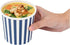 Restaurantware Bio Tek 12 Ounce Soup Containers, 25 Durable Disposable Blue and White Paper Soup Bowls
