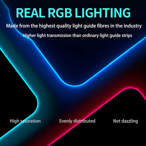 Large Wireless Mouse Pad Charging, 15W Fast Charging, Extended Size, 10 Lighting Modes for Office Mouse Pad - Galaxy