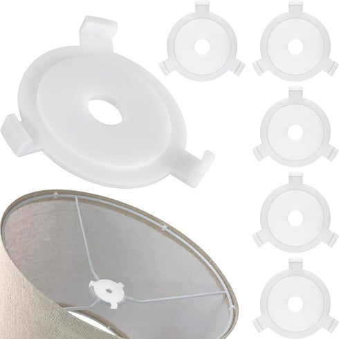 OIIKI 6pcs Lamp Shade Adapter Ring, White Lamp Shade Reducer Rings, Plastic