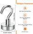 E BAVITE 10 Pack Strong Magnetic Hooks, 22Lbs Neodymium Magnets for Refrigerator, Grill, Towel, Indoor Hanging, Home,