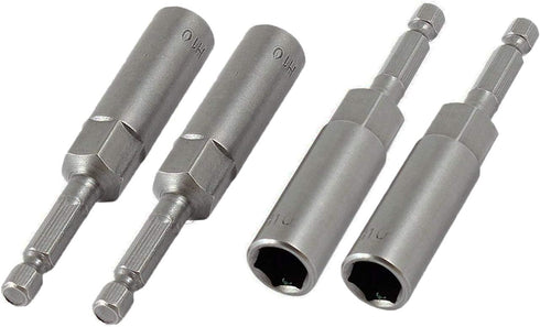 YXQ 10mm Hex Magnetic Power Socket, 80mm Length Adapter Drill Bit Nut Driver Set (4Pcs)