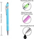 Pastel Rubberized Soft Touch Ballpoint Pen with Stylus Tip, Premium Metal Pen, Black Ink, 7 Pack