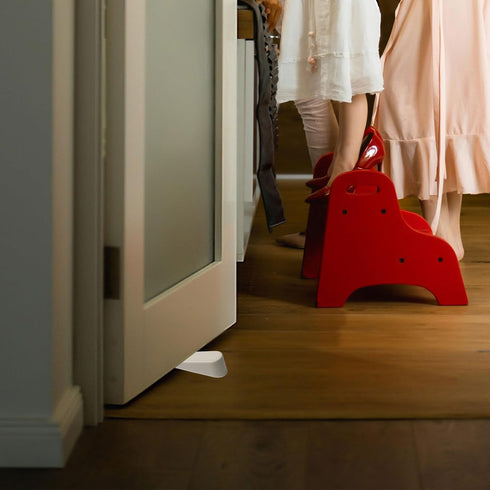 Door Stopper Wedge Non-Scratching Door Holder Small White - Pack of 4