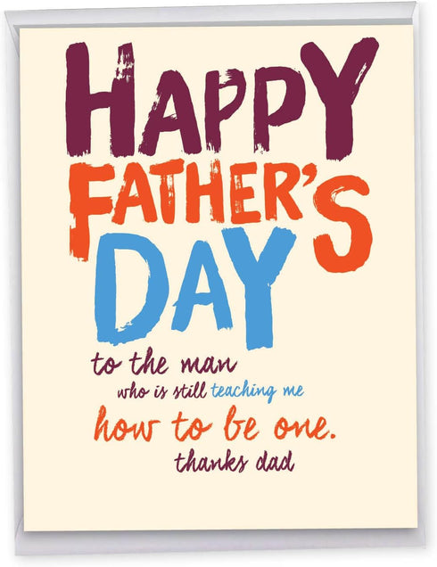NobleWorks Jumbo Funny Father's Day Card (8.5 x 11 Inch) - Big Loving Greeting Card for Dad, Stepdad - Teacher J6946FDG