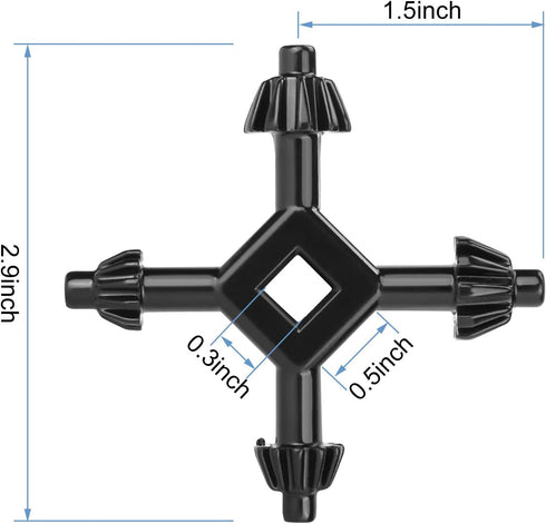 4 Way Chuck Key, Professional Steel Replacement Drill Chuck Key, 4 in 1 Multifunctional for Power Tool