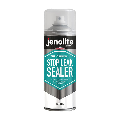 JENOLITE Stop Leak Sealer Spray, Waterproof Sealant, Fills, Seals & Stops Leaks, WHITE, 400ml