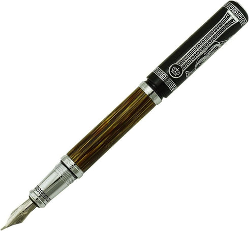 Lanxivi Duke 551 Confucius Fude Nib Fountain Pen, Bent Nib Natural Bamboo Medium to Broad for Calligraphy