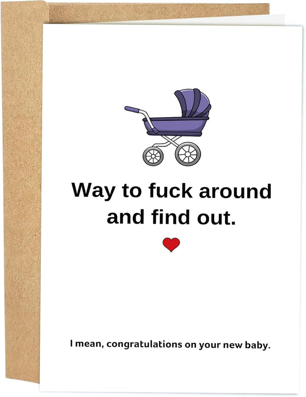 Naixiwen Funny Baby Shower Card for Girl Boy, Lovely New Baby Congratulations Card,