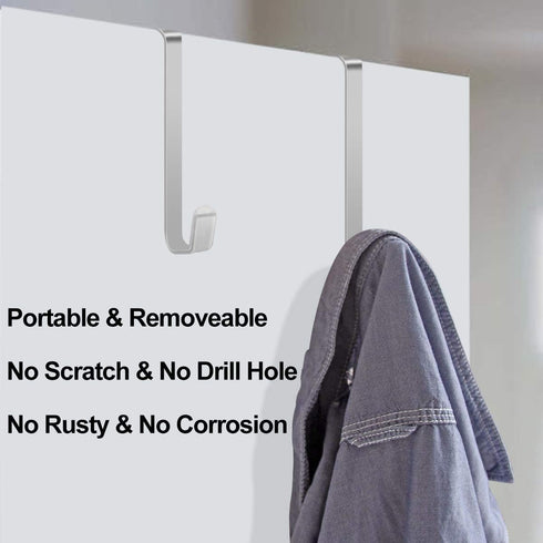 12 Pcs Sturdy Metal Over the Door Hooks - Door Hanger Hooks for Hanging Clothes, Towels, Purses, 15 Lbs Capacity