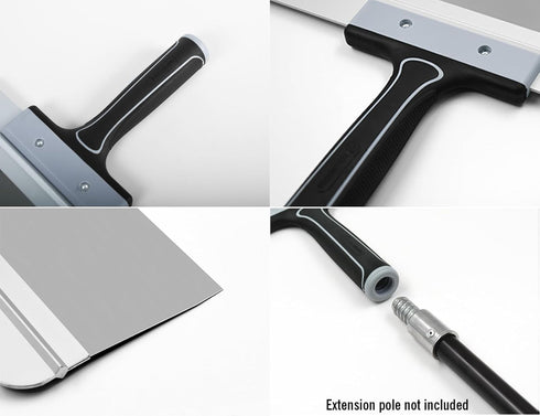 ROLLINGDOG 10 Inch Taping Knife - Drywall Taping Knife,Threaded End Can be Attached to Extension Pole,Stainless Steel Blade,Ideal for Skimming and Smoothing Walls and Ceilings by ROLLINGDOG