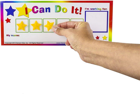 Kenson Kids “I Can Do It!” Token Board, Colorful Magnetic Rewards Chart, Customizable Goal Box, Ages 3-10, 5" x 11"