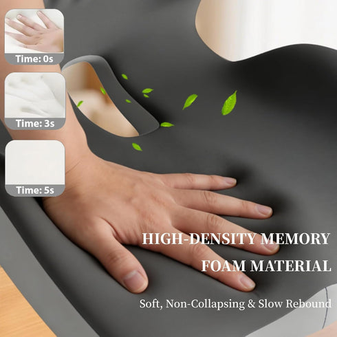 JNHEST Tailbone Ergonomic Seat Cushion, L-Shaped Memory Foam Orthopedic Seat Cushion with Coccyx Hollow Design, Lumbar