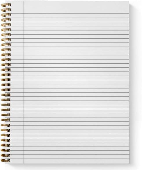 Softcover Abundant Greenery Spiral Notebook/Journal, 8.5" x 11", 120 College Ruled Pages, Gold Wire-o