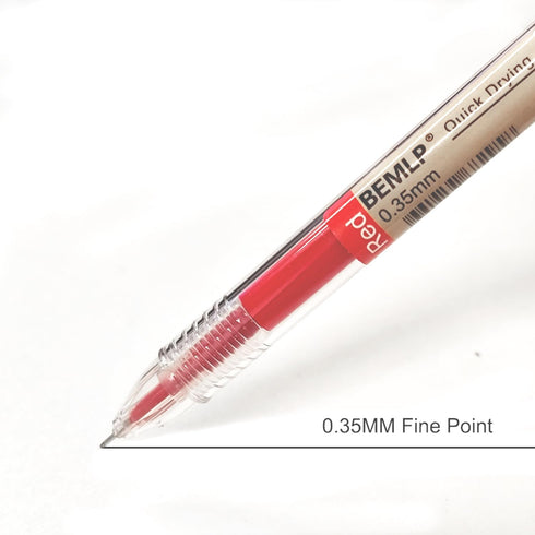 BEMLP Gel Pen 0.35mm Red Ink Pen, 12 Pcs/Set, School Office Writing Stationery Supply