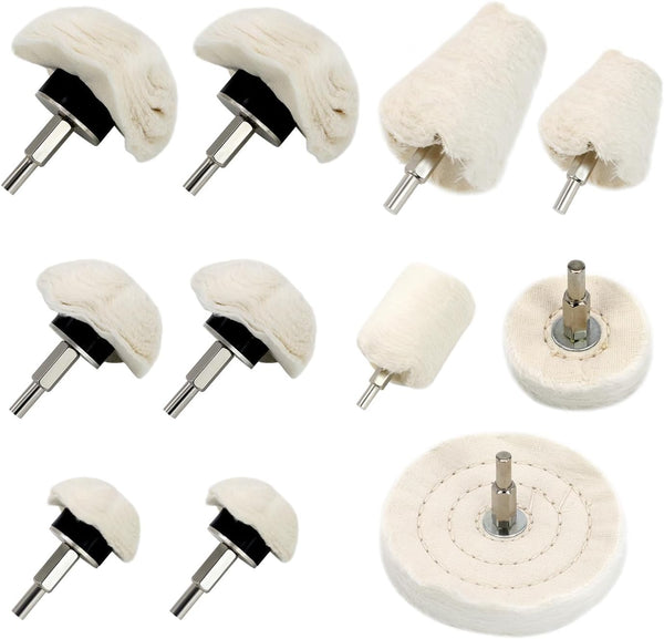 SCOTTCHEN Buffing Wheel for Drill, 11PCS Polishing Ball Kit for Metal, Wood, Plastic, and More