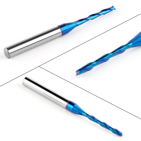 EANOSIC 1/4 inch 1/8 inch 3 inch Upcut Spiral Router Bit Shank, Cutting Diameter, Extra Long Solid Carbide with Nano