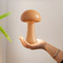 Small Wood Mushroom Lamp, LED Cordless Touch Lamp, Portable Dimmable Battery Lamp for Bedroom Nightstand