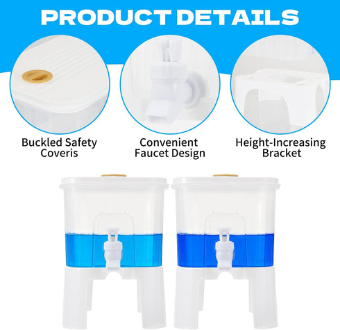 Wenceda 2 1.32 Pcs Laundry Detergent Dispenser, Gallon Liquid Soap Dispenser with Faucet, Fabric Softener Storage
