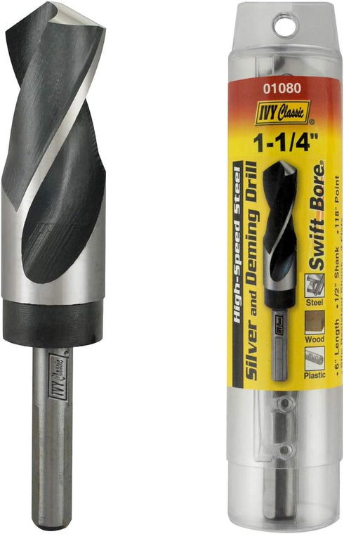 IVY Classic 01080 1-1/4 x 6" Silver & Deming Drill Bit, 1/2" Shank