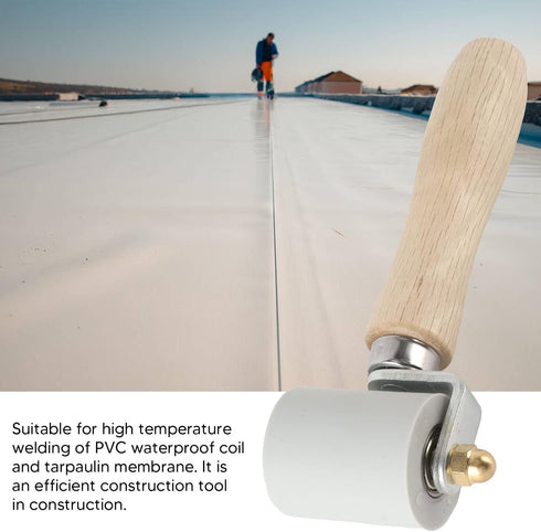 45mm Silicone Seam Roller, Ergonomic Hand Pressure Tool for PVC Roofing Tape, Gray Width 45mm/1.8in